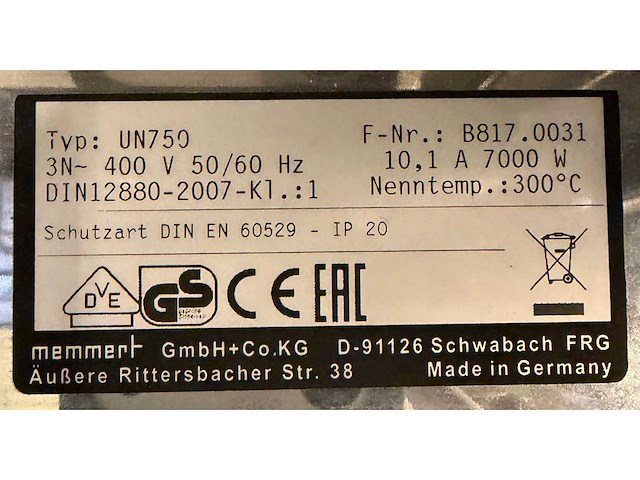 Memmert un750 laboratoriumoven - afbeelding 6 van  6