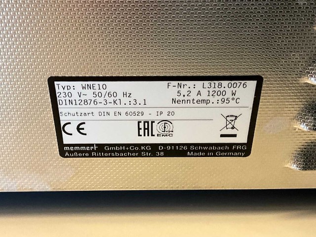 Memmert wne10 10l waterbad - afbeelding 2 van  2