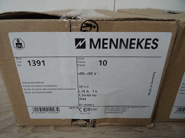 Mennekes - 16a4p 7h500v - inbouwcontactdoos (22x) - afbeelding 3 van  3