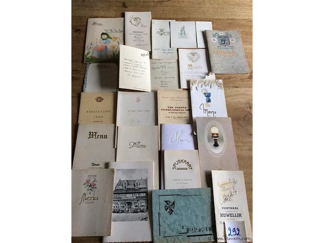 Menukaarten vnl j'50-60 - afbeelding 1 van  4