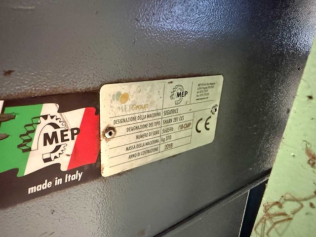Mep - 2018 - shark ccs 281 - metalen horizontale bandzaagmachine - afbeelding 3 van  12