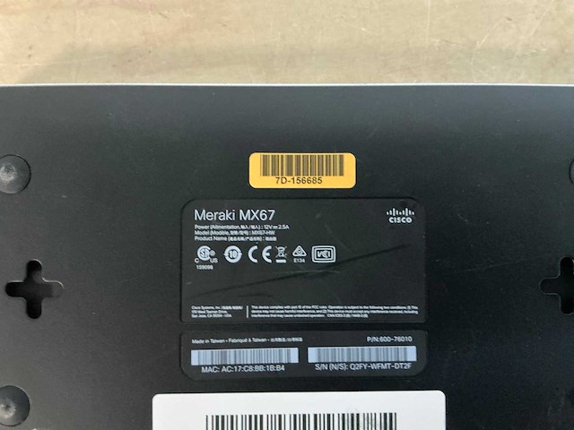 Meraki cisco meraki mx67 firewall - afbeelding 3 van  3