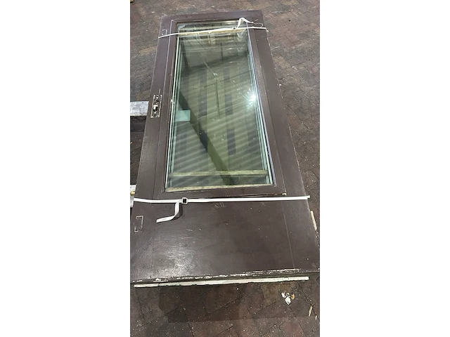 Meranti hardhouten buitendeur, hr++ glas; lage borstwering, houtkleur, pallet b - afbeelding 3 van  8