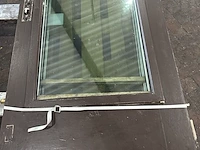 Meranti hardhouten buitendeur, hr++ glas; lage borstwering, houtkleur, pallet b - afbeelding 3 van  8