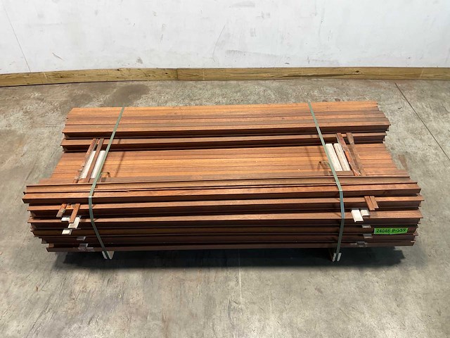 Merbau hardhouten stolpnaald profiel-n sponning - 215x5,6x4 cm (297x) - afbeelding 2 van  9