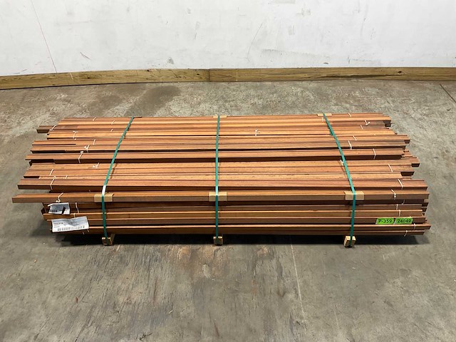 Merbau hardhouten tongnaald profiel-n1 - 215x4,9x3,5 cm (179x) - afbeelding 2 van  9