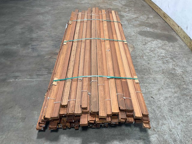 Merbau hardhouten tongnaald profiel-n1 - 215x4,9x3,5 cm (179x) - afbeelding 5 van  9