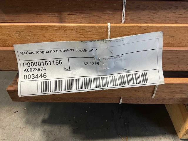 Merbau hardhouten tongnaald profiel-n1 - 215x4,9x3,5 cm (179x) - afbeelding 9 van  9