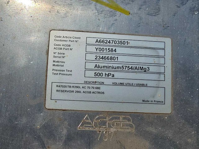 Mercedes actros - acgb 787 - diesel tank 290 liter - afbeelding 5 van  5