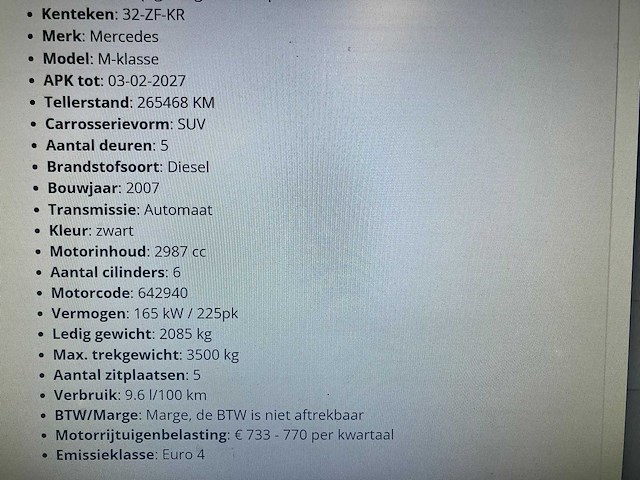Mercedes-benz - ml suv - m-klasse - 320 cdi - personenauto - afbeelding 8 van  13