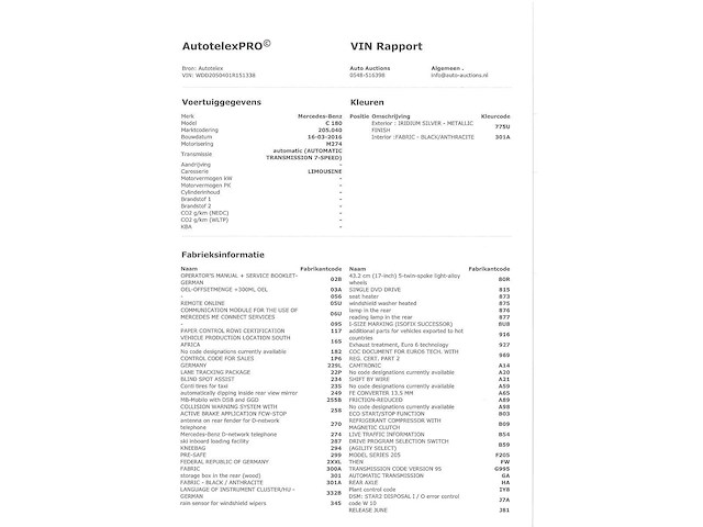 Mercedes benz c-klasse 180 prestige 2016 automaat, h-103-gr - afbeelding 20 van  28