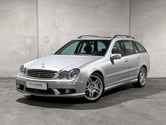 Mercedes-benz c55 combi amg 5.4 v8 367pk 2005 c-klasse, jsz-04-g youngtimer - afbeelding 3 van  6