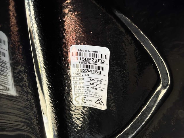Mercury 150xl 4s buitenboordmotor - afbeelding 5 van  5