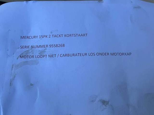 Mercury 15pk 2 takt kortstaart buitenboordmotor - afbeelding 2 van  10