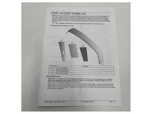 Mercury 450r cowling cowl panel kit graphite grey - 8m0148190 - afbeelding 4 van  4