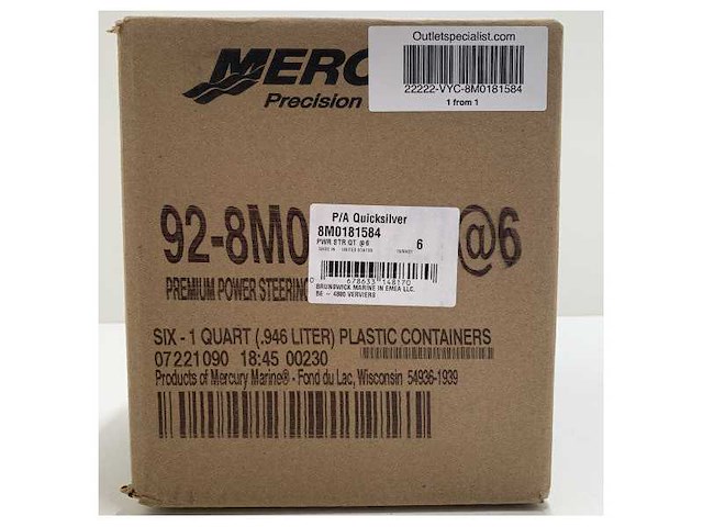 Mercury 6x 1l power steering fluid - 8m0181584 - afbeelding 3 van  6
