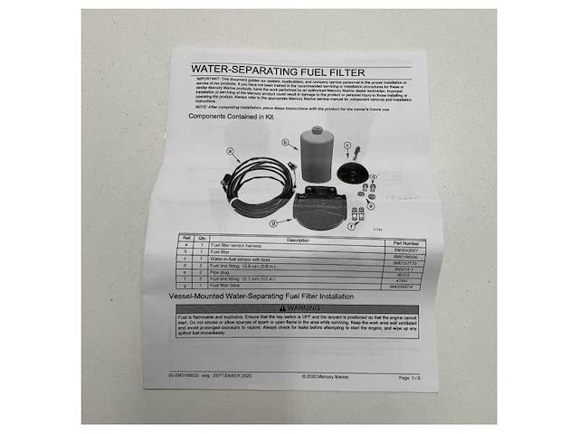 Mercury mercruiser fuel filter | water separator kit - 8m0166540 - afbeelding 5 van  5
