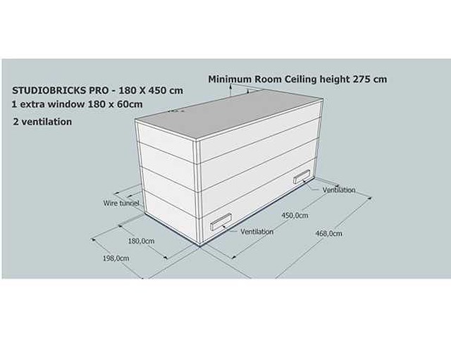 Merford studiobrick - geluidsdichte cabine/studio 450x180 - afbeelding 7 van  11