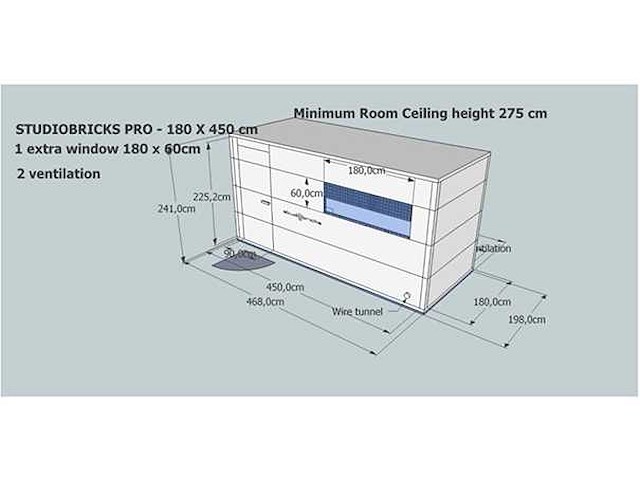 Merford studiobrick - geluidsdichte cabine/studio 450x180 - afbeelding 4 van  11