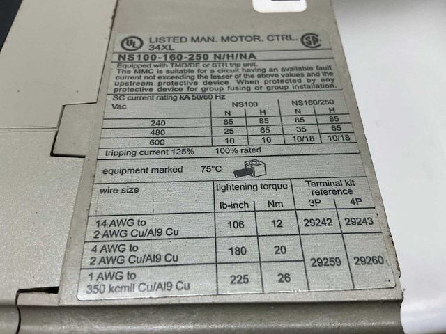 Merlin gerin ns160 n 3p+n compact circuit breaker (5x) - afbeelding 7 van  8