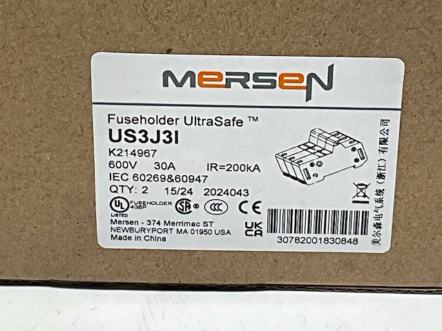 Mersen us3j3l zekeringhouder 30a (2x) - afbeelding 3 van  3