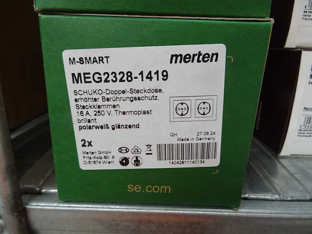 Merten - m-smart - meg2328-1419 - wandcontactdoos 2-voudig (10x) - afbeelding 2 van  2