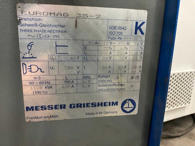 Messer griesheim euromag 35-2 mig/mag-lasinstallatie - afbeelding 9 van  9