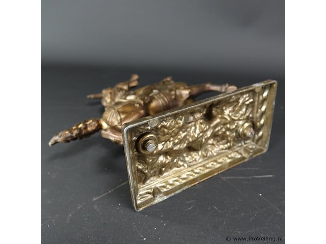 Messing beeld van een hoornblazer te paard - afbeelding 5 van  5