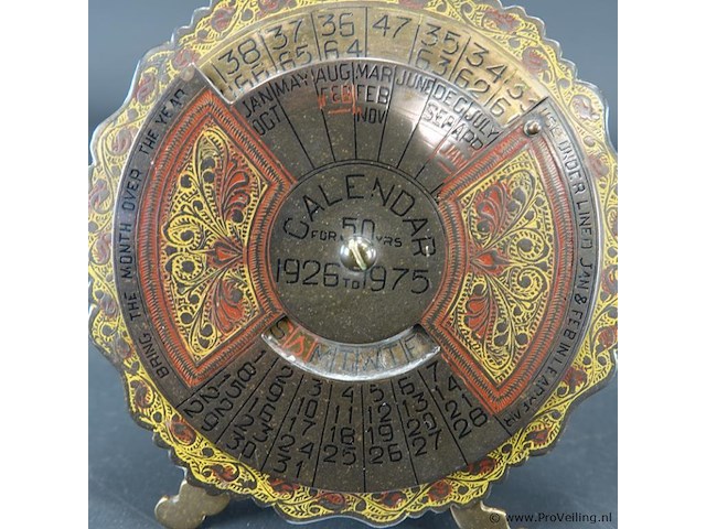 Messing eeuwigdurende kalender - afbeelding 2 van  5