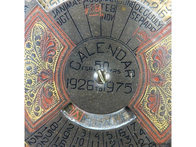 Messing eeuwigdurende kalender - afbeelding 3 van  5