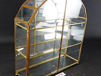 Messing, glas en spiegel vitrinekast - afbeelding 1 van  5