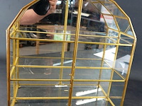 Messing, glas en spiegel vitrinekast - afbeelding 2 van  5