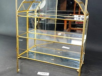 Messing, glas en spiegel vitrinekast - afbeelding 4 van  5