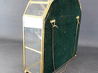 Messing, glas en spiegel vitrinekast - afbeelding 5 van  5
