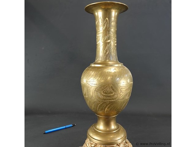 Messing kan met gedreven decor - afbeelding 3 van  5