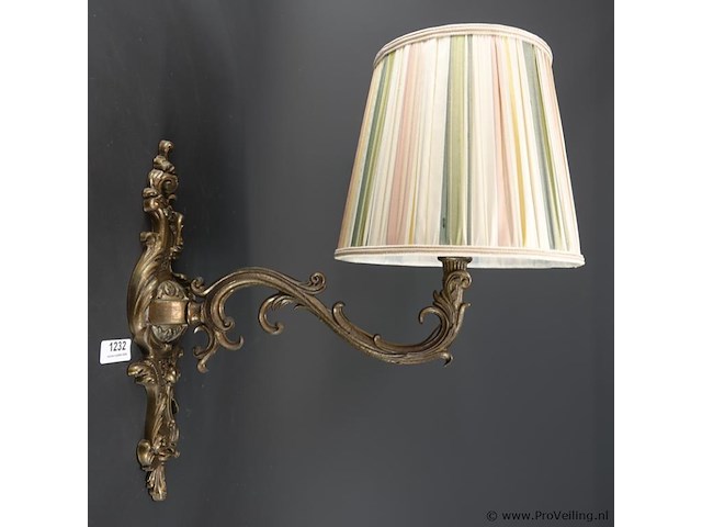 Messing of bronzen wandlamp of tafellamp in art nouveau- of jugendstil-stijl - afbeelding 1 van  5