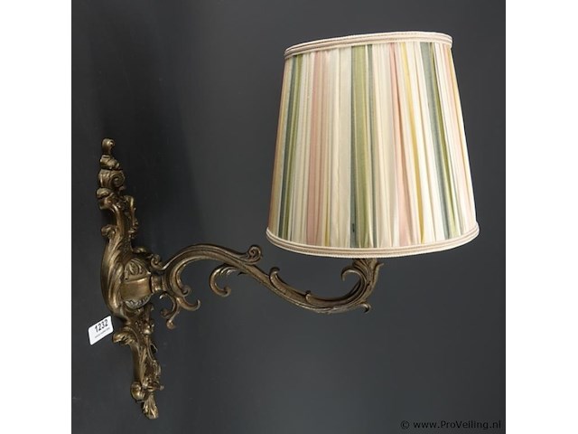 Messing of bronzen wandlamp of tafellamp in art nouveau- of jugendstil-stijl - afbeelding 2 van  5
