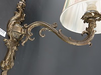 Messing of bronzen wandlamp of tafellamp in art nouveau- of jugendstil-stijl - afbeelding 4 van  5