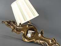 Messing of bronzen wandlamp of tafellamp in art nouveau- of jugendstil-stijl - afbeelding 5 van  5