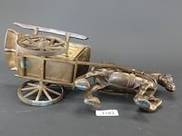 Messing of koperen paard met een wagen - afbeelding 5 van  5