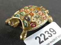 Messing schildpad als scharnieren dekseldoosje - afbeelding 1 van  5