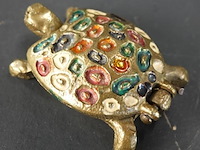 Messing schildpad als scharnieren dekseldoosje - afbeelding 2 van  5