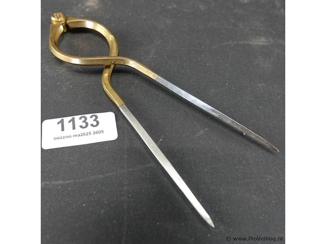 Messing steekpasser met ronde kop - afbeelding 1 van  5