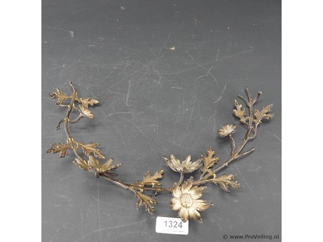 Messing wand- of plafonddecoratie in hollywood regency-stijl. - afbeelding 1 van  5