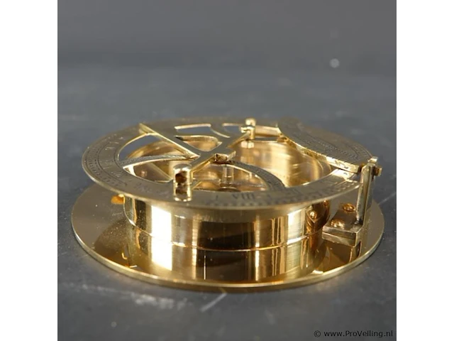 Messing zonnewijzerkompas/nautisch instrument - afbeelding 4 van  5