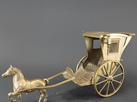 Messing/brons paard voor een koets (hansom cab) - afbeelding 1 van  5