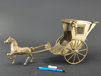 Messing/brons paard voor een koets (hansom cab) - afbeelding 2 van  5