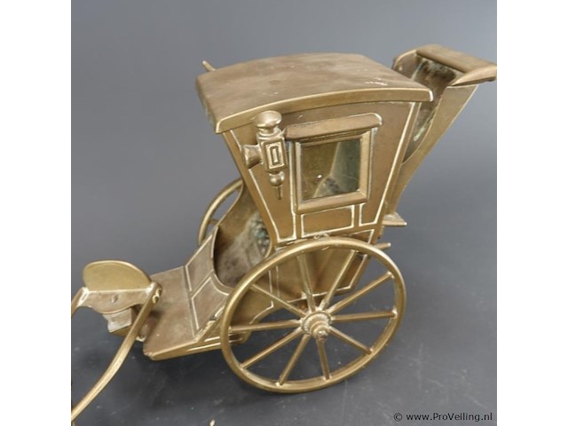 Messing/brons paard voor een koets (hansom cab) - afbeelding 4 van  5