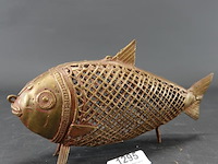 Messing/bronzen dhokra-visgemaakt met verlorenwastechniek - afbeelding 1 van  5