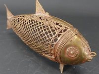 Messing/bronzen dhokra-visgemaakt met verlorenwastechniek - afbeelding 4 van  5